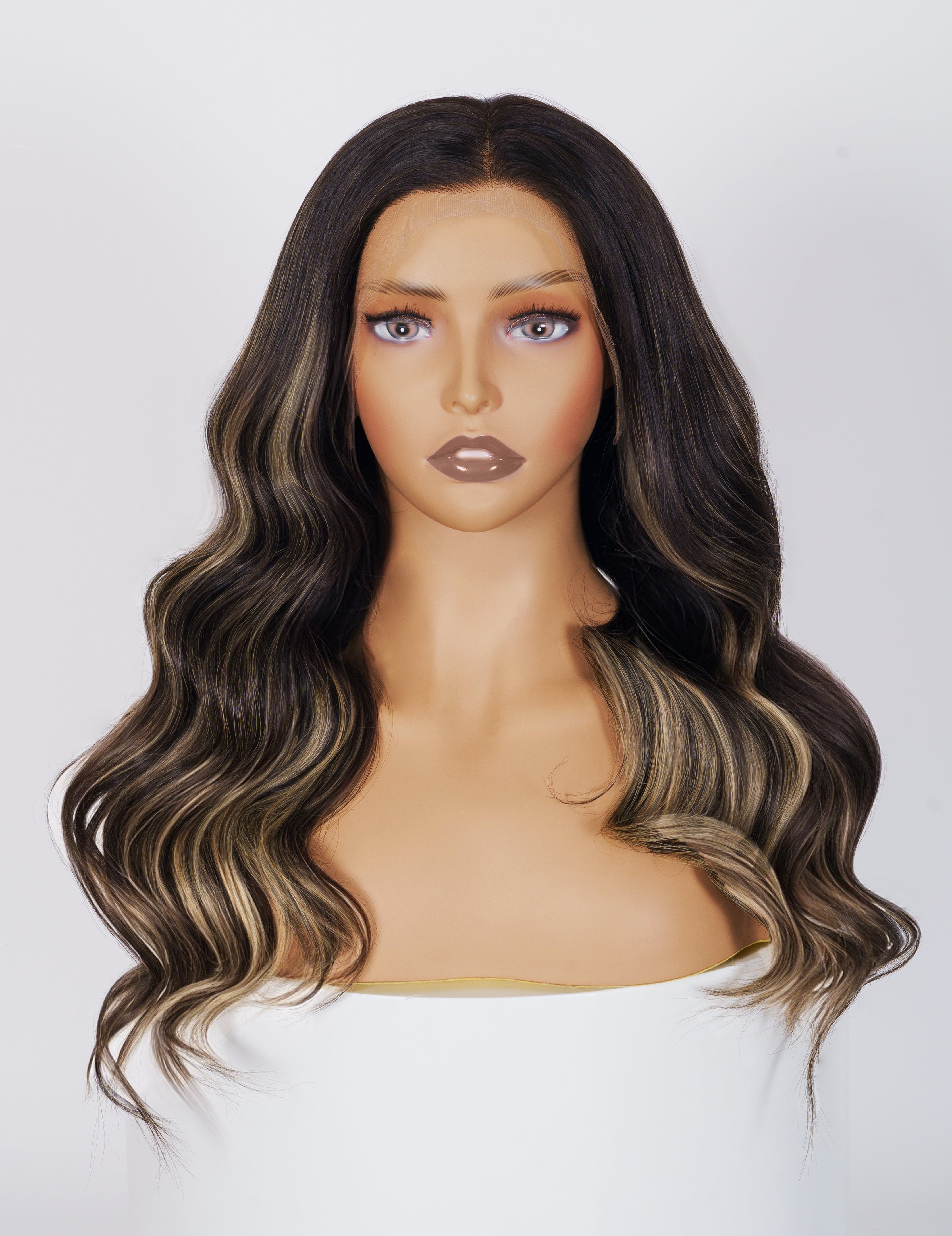 Galaxy002 Black Base with Blonde Highlight Glueless Wig