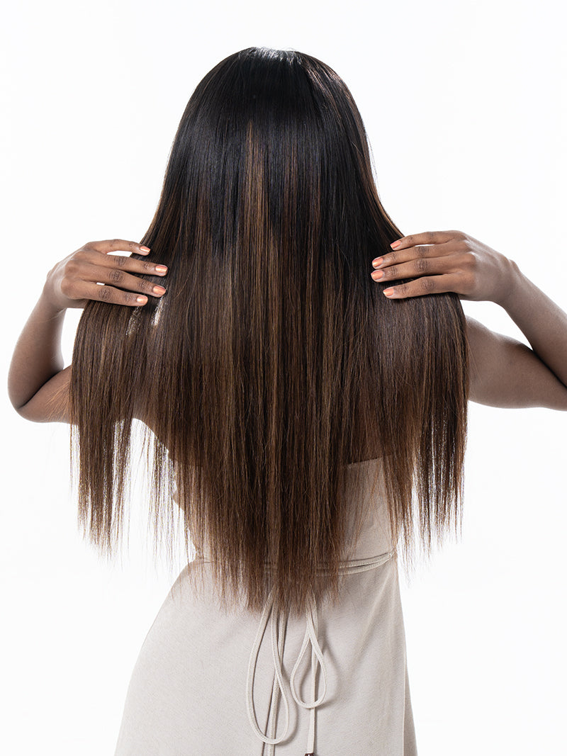 Nebula004 Long Brown Ombre Lace Front Glueless Wig
