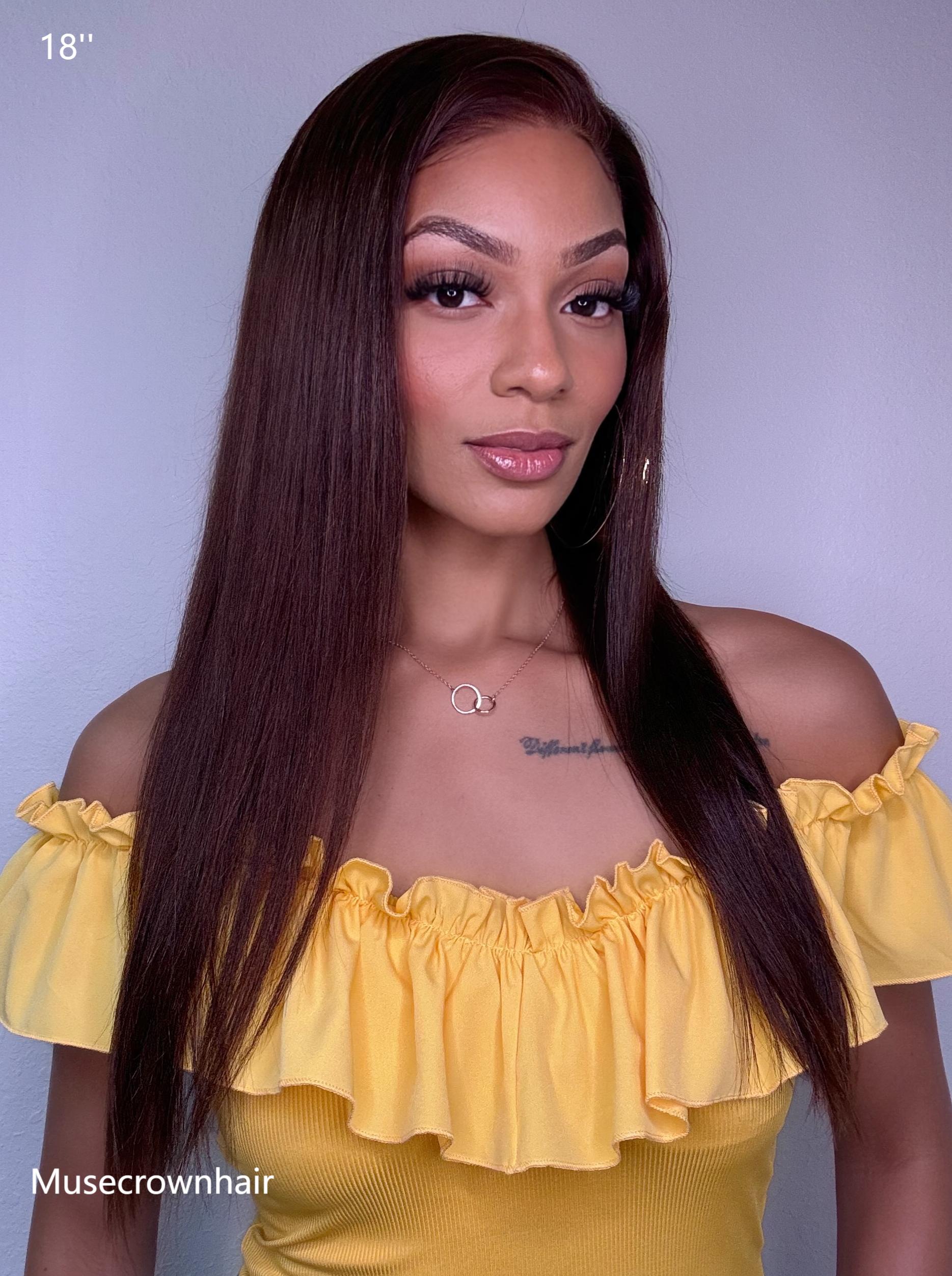 FLASH SALE Nebula003 Chestnut Brown Real Human Hair 13x6 HD Lace Wig