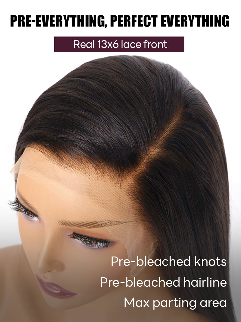 Eclipse003 Natural Black Wavy Human Hair Glueless Wig