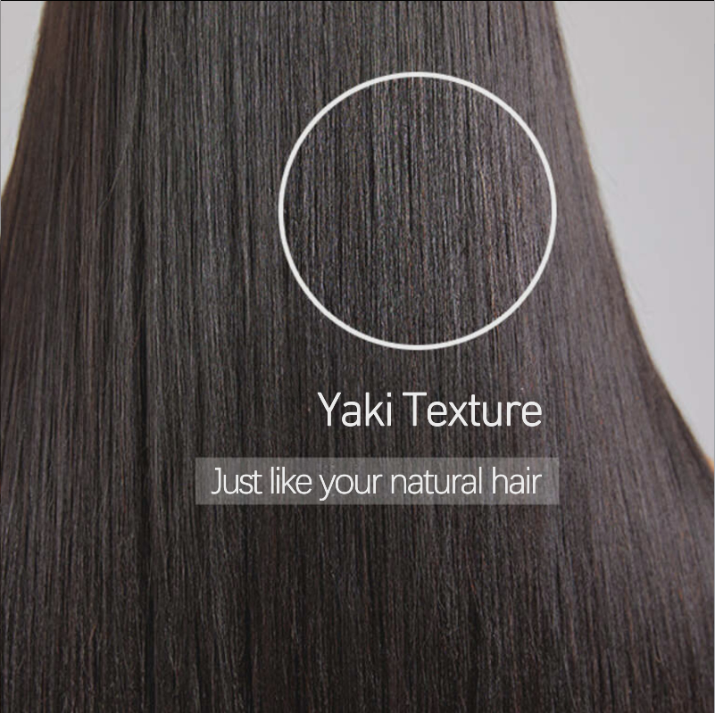 Yaki Straight Glueless Human Hair Lace Wig