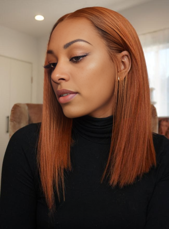 Ginger Bob Blunt Cut Glueless Lace Wig