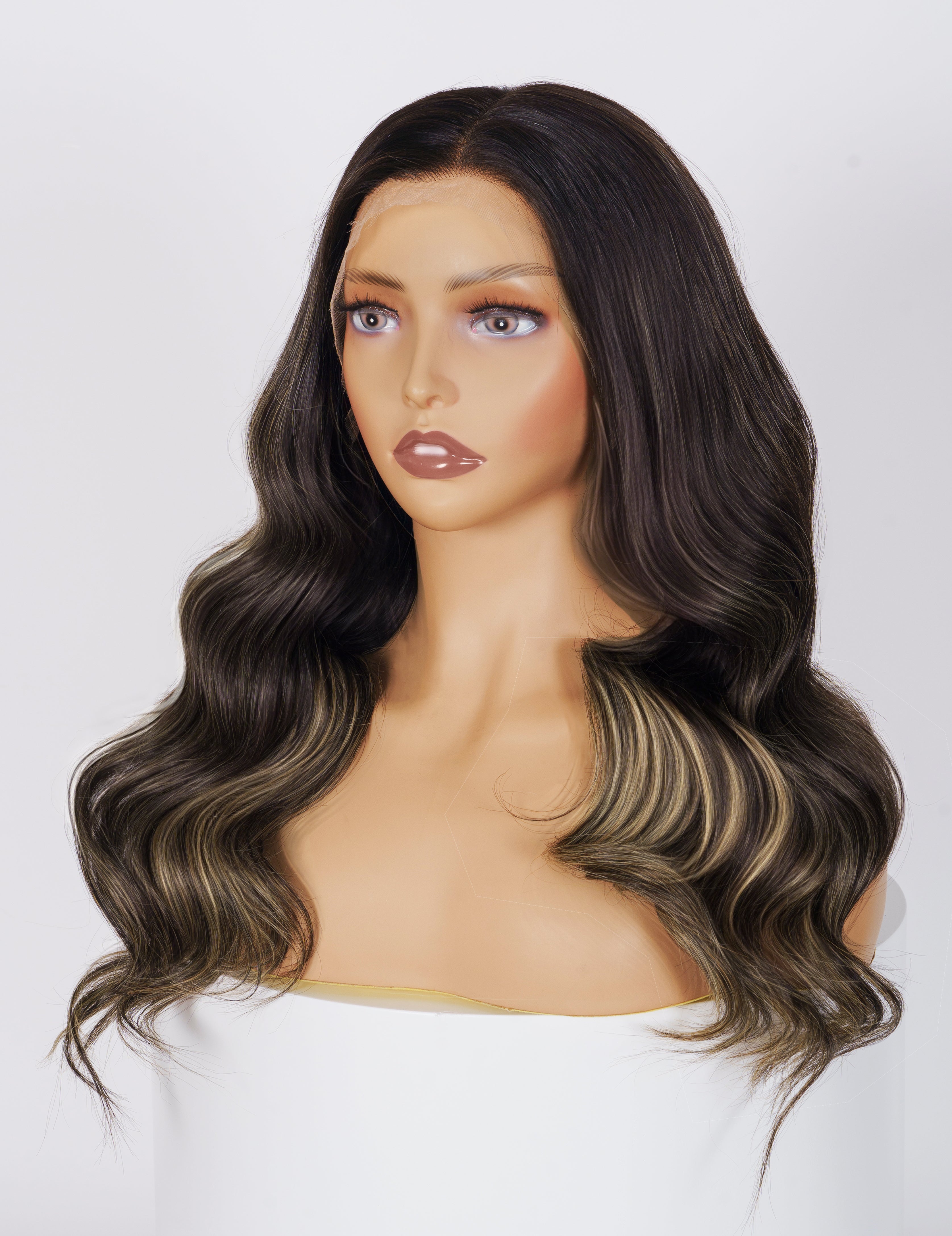 Galaxy002 Black Base with Blonde Highlight Glueless Wig