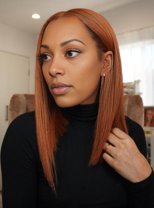 Ginger Bob Blunt Cut Glueless Lace Wig