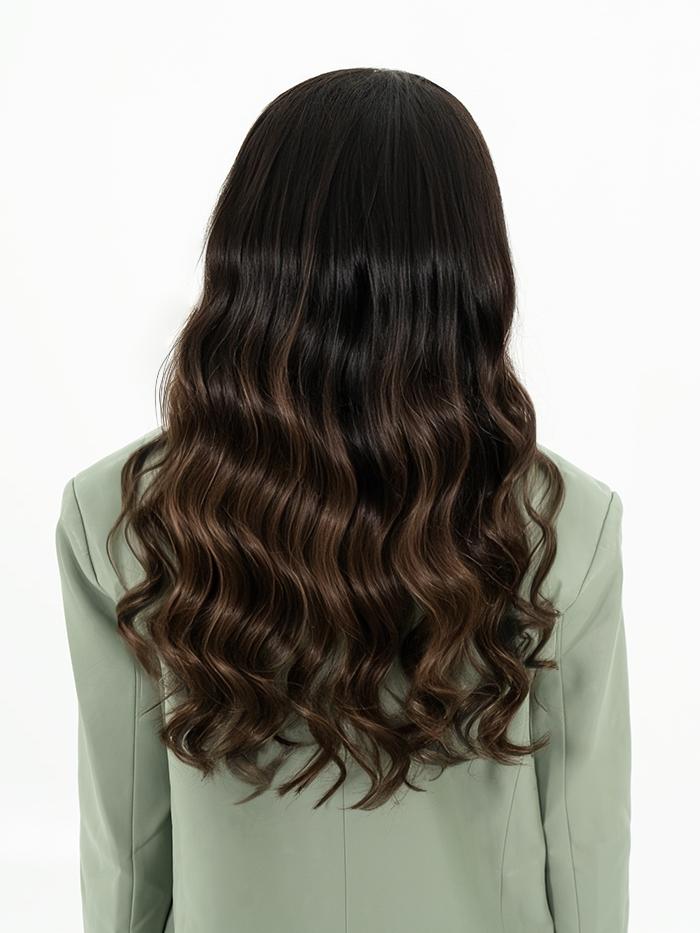 Nebula002 Gorgeous Ombre Black to Brown Glueless Wavy Wig