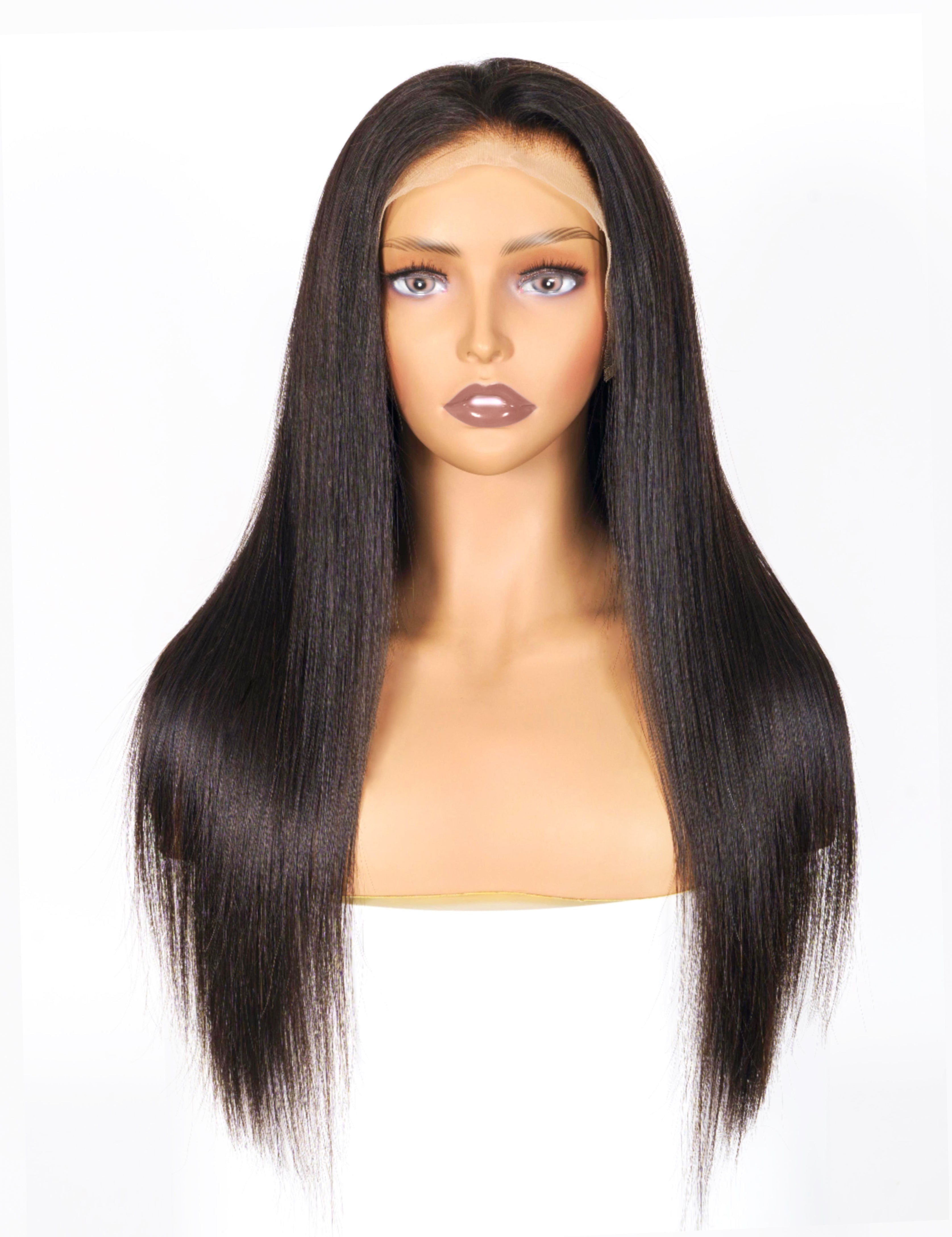 FLASH SALE Eclipse001 Natural Black Long Straight Human Hair 13x6 Lace Wig